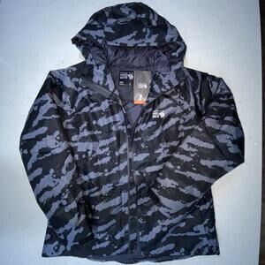 Mountain Hardwear Women's Large Stretch Ozonic Insulated Coat Black Camouflage